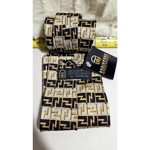 NWT Designers Across America by Sorham Lee Navy & Gold Geometric Silk Tie